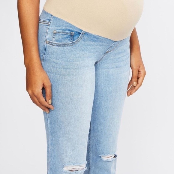 INDIGO Blue Motherhood Fit Belly Light Wash Maternity Jeans - Picture 4 of 9